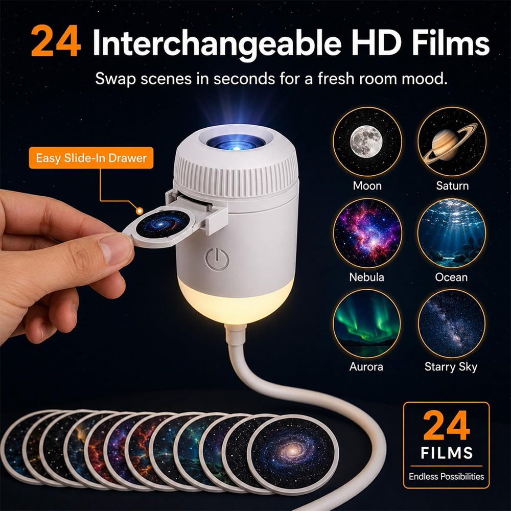 24 Slides Rotatable Galaxy Sta - Planetarium Projector Home ulasan dan harga